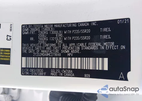 2021 Lexus Rx 350 F Sport Appearance z USA, uszkodzony, nr VIN 2T2SZMDA8MC279648